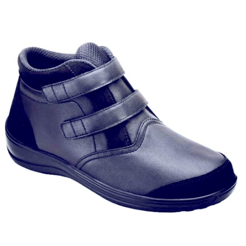 Orthofeet Shoes 887 Tivoli Women's Double Strap Diabetic Edema Boots - Black 9EE